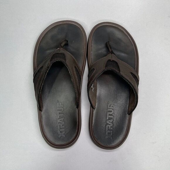 XtraTuf Women's Size 7 South Shore Leather Thong Flip Flop Sandals - Picture 8 of 11